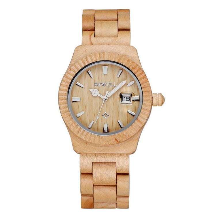 BEWELL 2542 Calendar Display Unique Maple Men Lover Quartz Watch with Wood Band