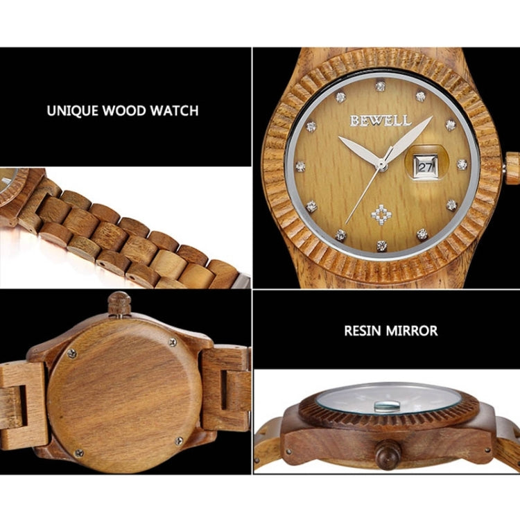 BEWELL 2542 Calendar Display Unique Maple Men Lover Quartz Watch with Wood Band