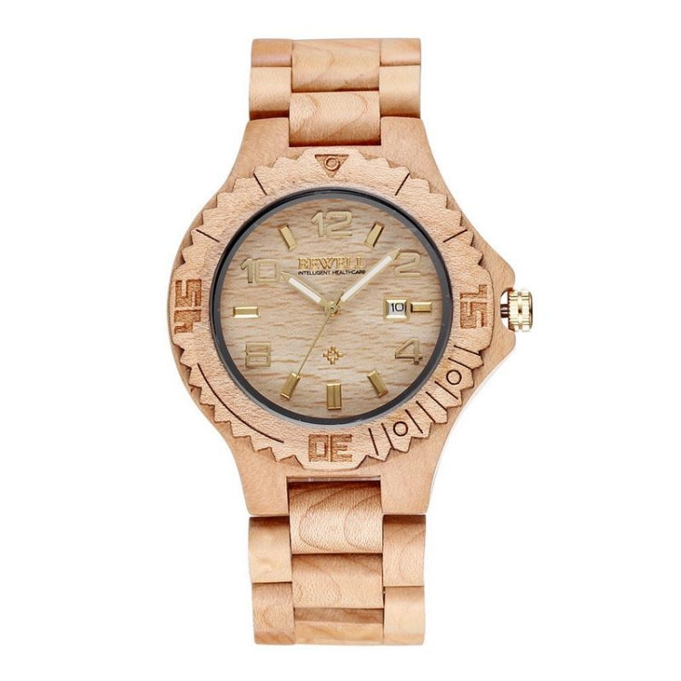 BEWELL 2544 Calendar Display Unique Maple Men Quartz Watch with Maple Band