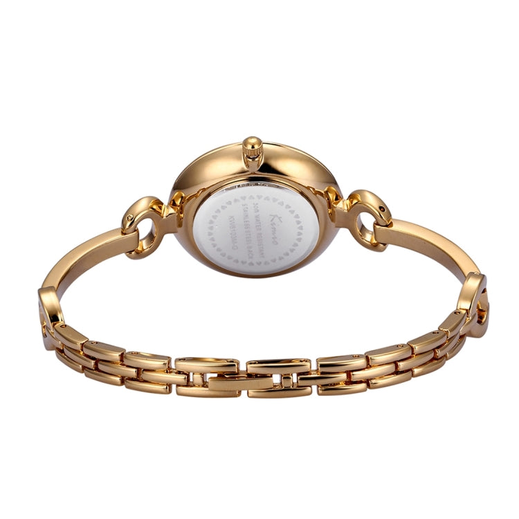 Kimio 3791 Fashionable Quartz Watch Wrist Watch Dress Watch Chain Watch with Alloy Band & Alloy Case & Bracelet Clasp for Women(Golden Band + White Dial)