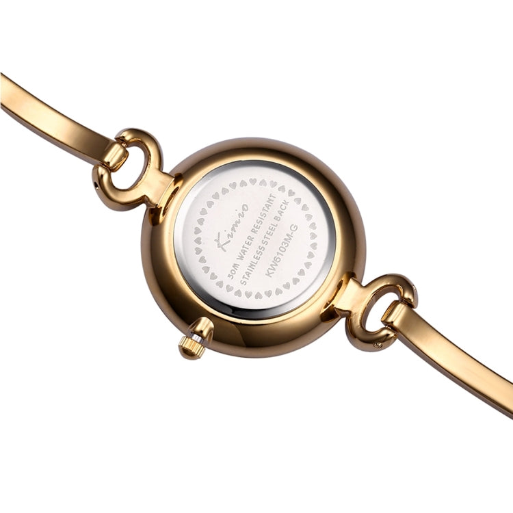 Kimio 3791 Fashionable Quartz Watch Wrist Watch Dress Watch Chain Watch with Alloy Band & Alloy Case & Bracelet Clasp for Women(Golden Band + White Dial)