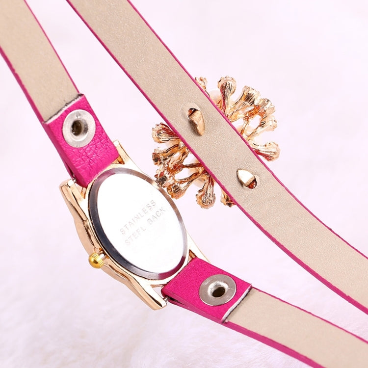 YiLiSha Oval Shape Rhinestones Dial Fashion Women Quartz Watch with Pearl Rhinestone Flower Design PU Leather Band