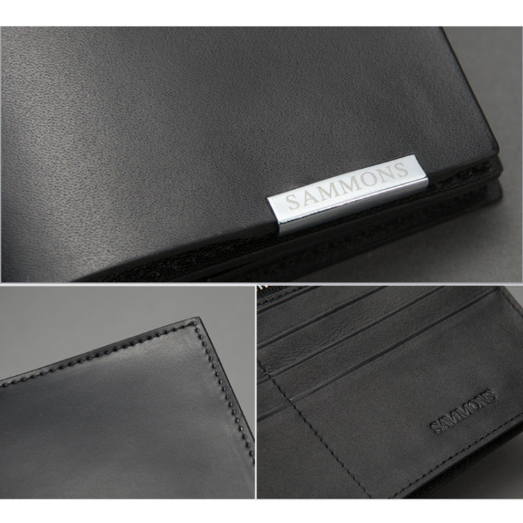 Fashionable Multifunction Genuine Leather Wallet / Clutch Bag for Men(Black)