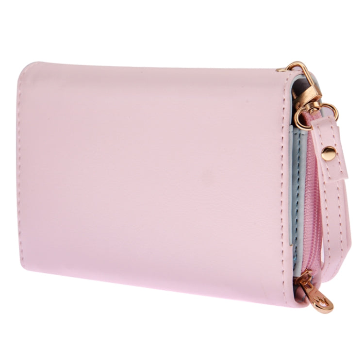 Fashionable Women 3-Fold Zipper Magnet Leather Wallet / Mobile Phone Case