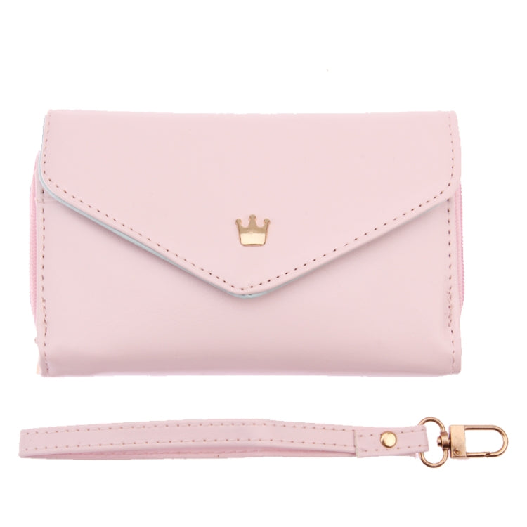 Fashionable Women 3-Fold Zipper Magnet Leather Wallet / Mobile Phone Case