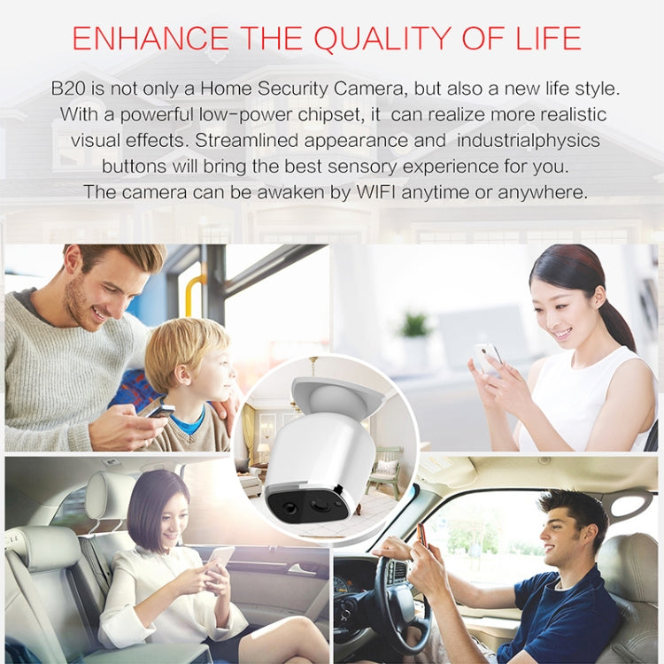 B20 720P HD 2.4GHz WiFi Smart Digital Camera, Support Motion Detection & Infrared Night Vision & TF Card(Max 32GB)