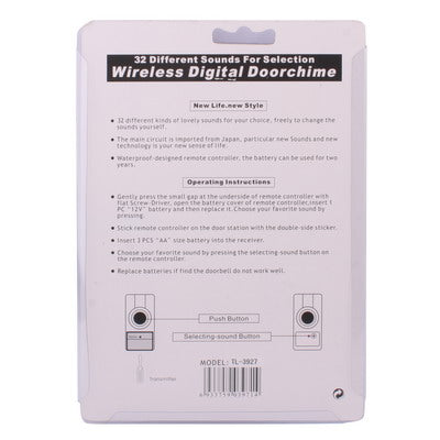 32 Tune Wireless Digital Doorbell Door Bell Chime(White)