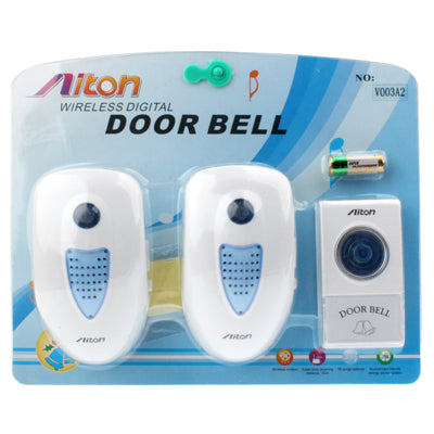 V003A2 38 Melody Wireless Digital Door Bell with 2x Receivers, Work Frequency: 315MHz / 433MHz