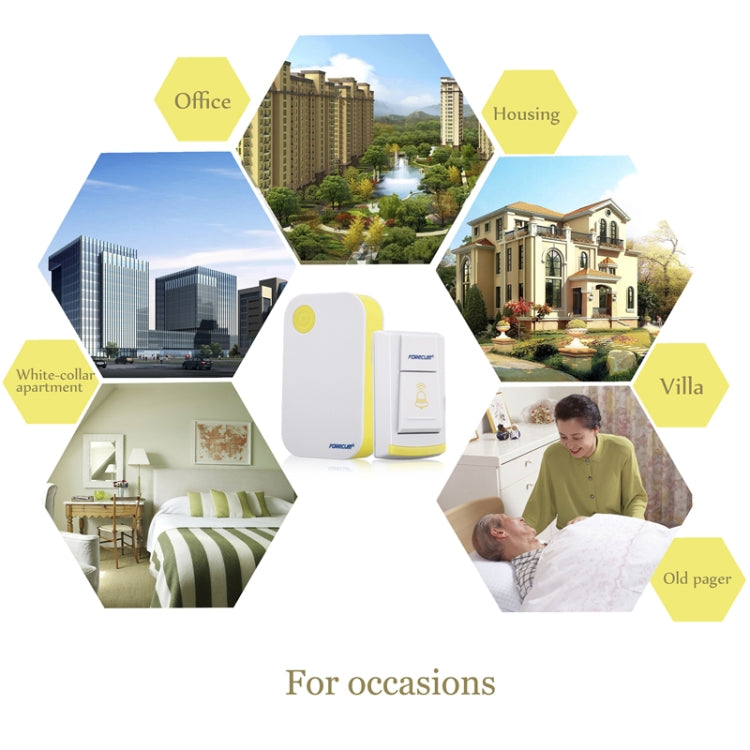 Forecum 4 Waterproof Wireless Smart Doorbell with Single Receiver, Waterproof Level: IPX3