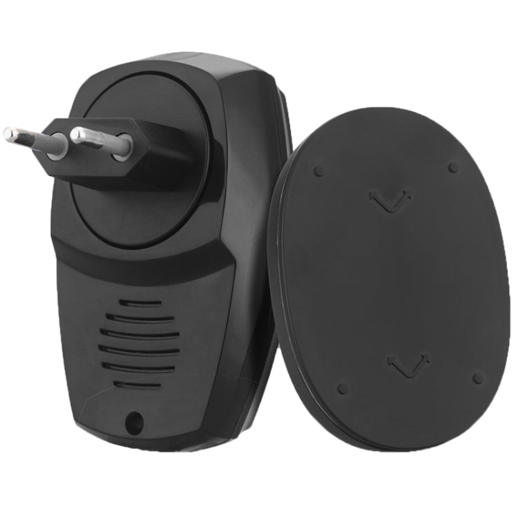 Forecum 6 Waterproof Wireless Smart Doorbell with EU Plug Single Receiver, Waterproof Level: IPX3(Black)