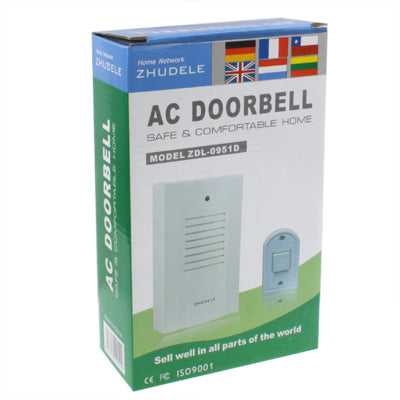AC Power Wired Chime Door Bell (AC 220V/EU Plug)(White)