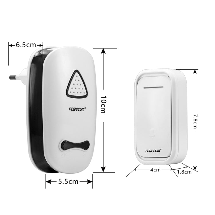 Forecum 11 Wireless Smart Home Doorbell with Single Receiver, EU Plug(White)