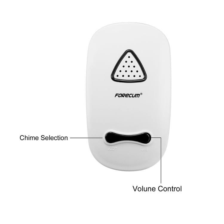 Forecum 11F Wireless Smart Home Doorbell with Dual Receiver, EU Plug(White)