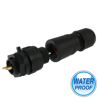 IP68 Shielded 2 Pin M14 Waterproof Connector, Cable Diameter: 2.5-7.5mm