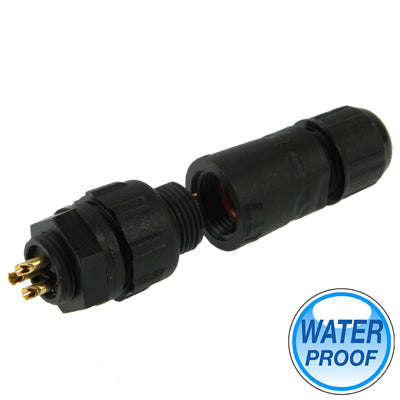 IP68 Shielded 3 Pin M14 Waterproof Connector, Cable Diameter: 2.5-7.5mm