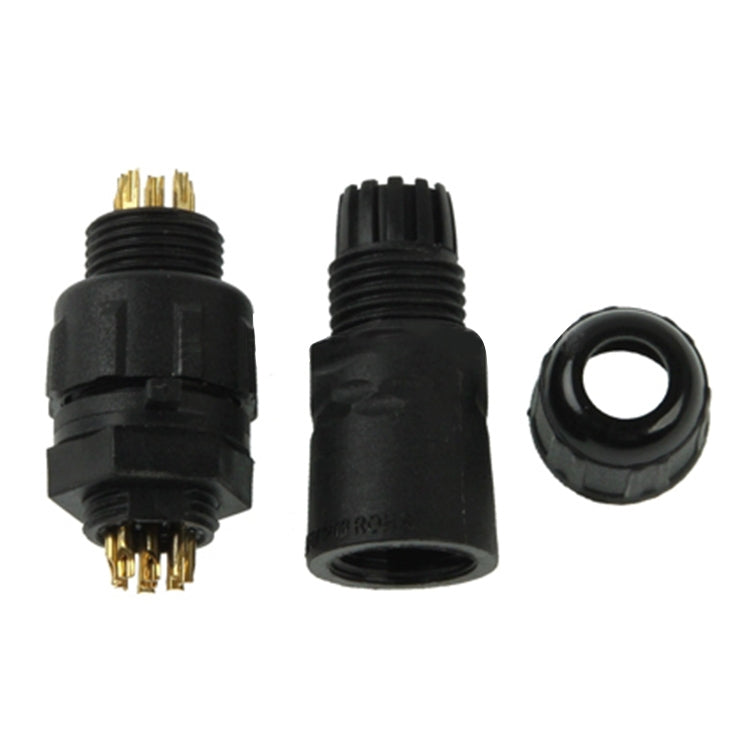 IP68 Shielded 9 Pin M14 Waterproof Connector, Cable Diameter: 2.5-7.5mm