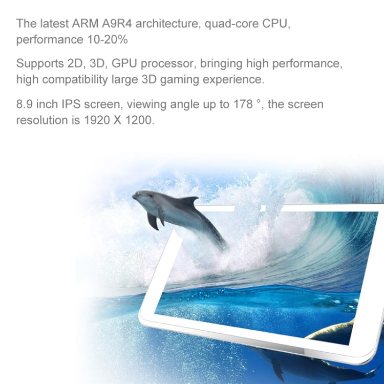 Ramos K9 Tablet PC 16GB, 8.9 inch Android 4.2, CPU: Actions ATM7039 Quad Core 1.6GHz, RAM: 2GB(White)