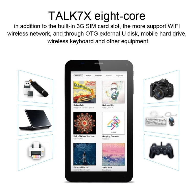 Cube Talk7X U51GT-C8 Tablet PC 8GB, 7.0 Inch Android 4.4.2 3G Phone Call, CPU: MTK8392 Octa Core 2.0GHz, RAM: 1GB, GPS(White)