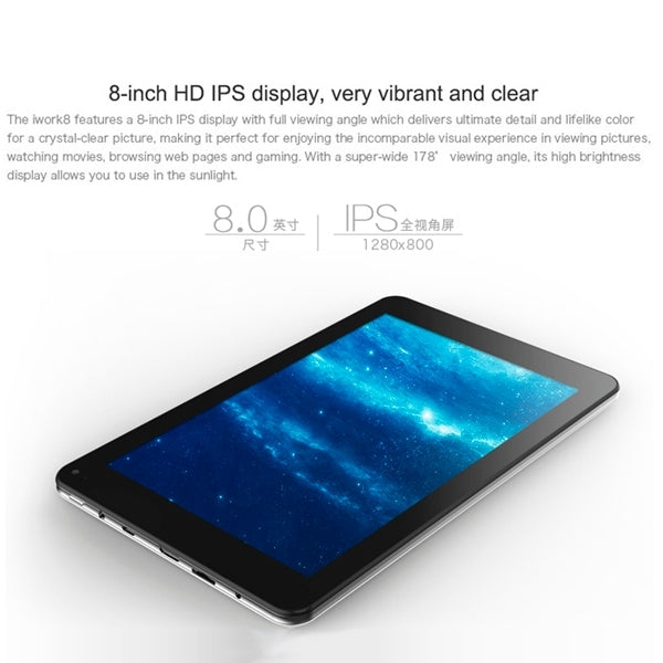 Cube iWork8 / U80GT Dual OS, 2GB+32GB, 8.0 inch Windows 8.1 & Android 4.4 Intel Atom Z3735F Quad Core 1.8GHz(White)