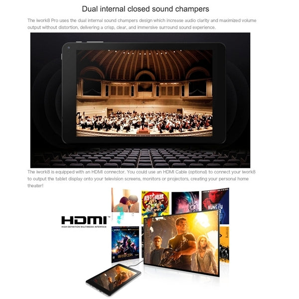 Cube iWork8 / U80GT Dual OS, 2GB+32GB, 8.0 inch Windows 8.1 & Android 4.4 Intel Atom Z3735F Quad Core 1.8GHz(White)