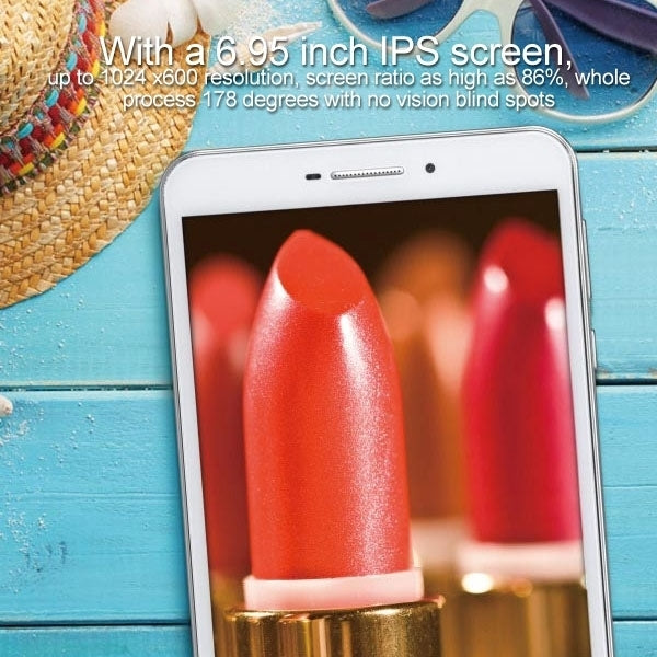 Ampe A695, 6.95 inch, 1GB+8GB, 3G Phone Call, Android 4.4, MTK8382 Quad Core 1.3GHz, GPS, WiFi, OTG, Bluetooth, FM(White)