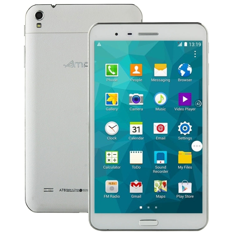 Ampe A78 Tablet PC 16GB, 7.0 inch Android 4.2.2 Phone Call, CPU: MTK6592 Octa Core 1.7GHz, RAM: 2GB, GPS(White)