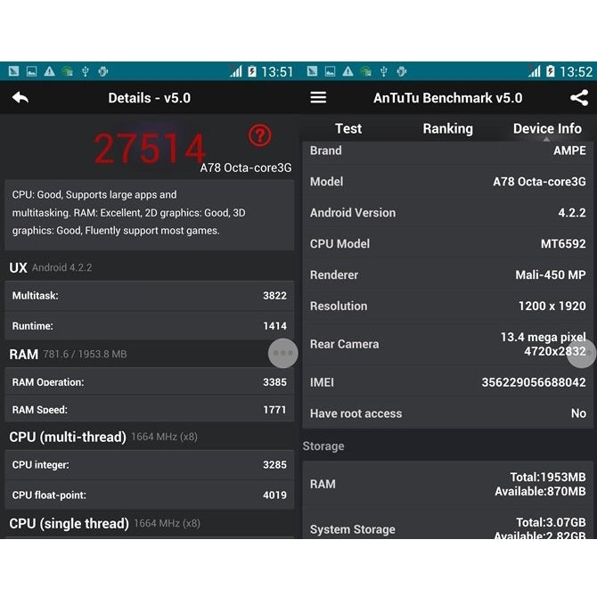 Ampe A78 Tablet PC 16GB, 7.0 inch Android 4.2.2 Phone Call, CPU: MTK6592 Octa Core 1.7GHz, RAM: 2GB, GPS(White)