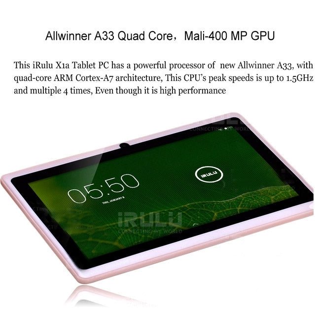 Tablet PC 7.0 inch, 1GB+16GB, Android 4.0, Allwinner A33 Quad Core 1.5GHz, WiFi, Bluetooth, OTG, G-sensor