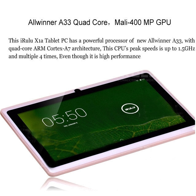 Tablet PC 7.0 inch, 1GB+16GB, Android 4.0, Allwinner A33 Quad Core 1.5GHz, WiFi, Bluetooth, OTG, G-sensor