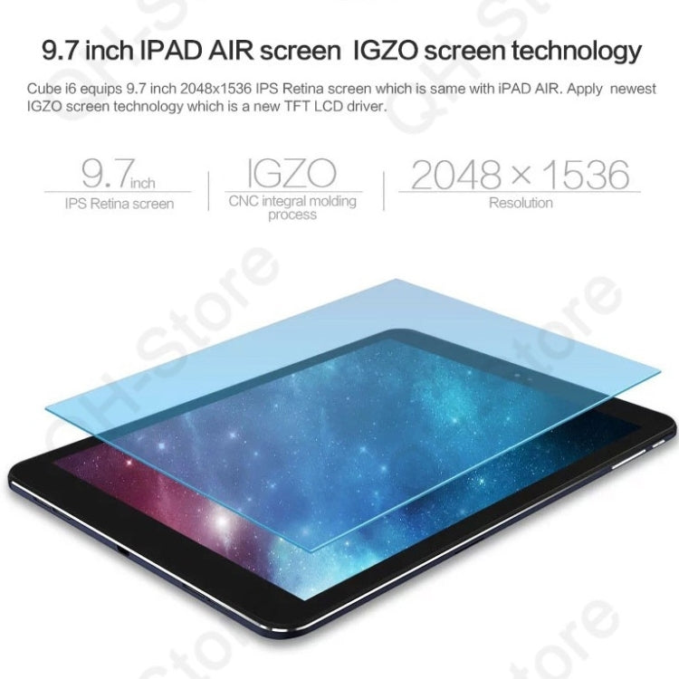 Cube I6 Tablet PC 32GB, 9.7 inch, Android 4.4.2, Intel Z3735F 64bit Quad-core 1.33-1.8GHz, RAM: 2GB, GPS