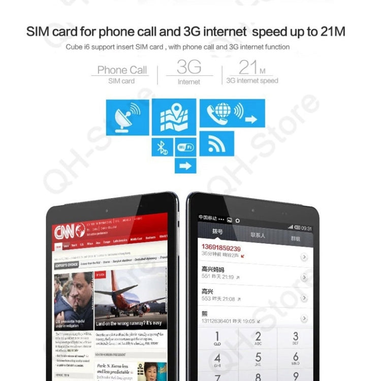 Cube I6 Tablet PC 32GB, 9.7 inch, Android 4.4.2, Intel Z3735F 64bit Quad-core 1.33-1.8GHz, RAM: 2GB, GPS