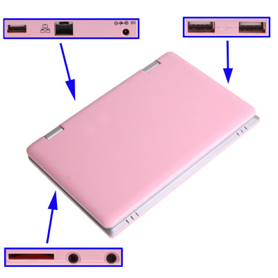 7.0 inch Android 4.4 Notebook PC, EPC 701, CPU: VIA WM8880 Dual Core 1.5GHz