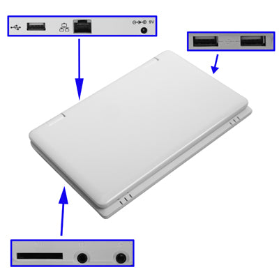 EPC 701 Notebook PC, 7.0 inch, 512MB+4GB, Android 4.4.2, CPU: VIA WM8880 Dual Core up to 1.6GHz, WiFi