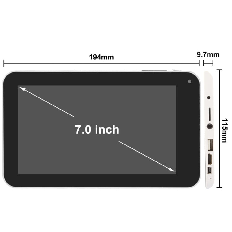 7.0 inch Android 4.2 Tablet PC, CPU: Allwinner A20 Dual Core, 1.2GHz