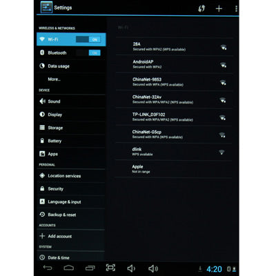 10.1 inch Android 4.1 Tablet PC 8GB, CPU: RK3066 Cortex A9, 1.5GHz, RAM: 1GB(Silver)