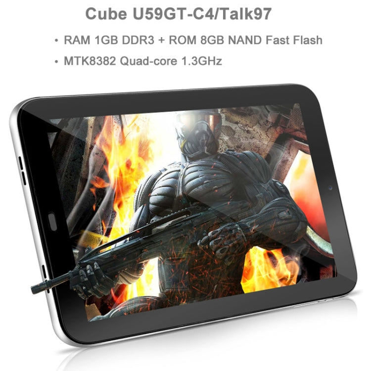 Cube U59GT-C4 Tablet PC 8GB, 9.7 inch 3G + Voice function Android 4.2.2, CPU: MTK8382 Quad Core 1.3GHz, RAM: 1GB(Black)