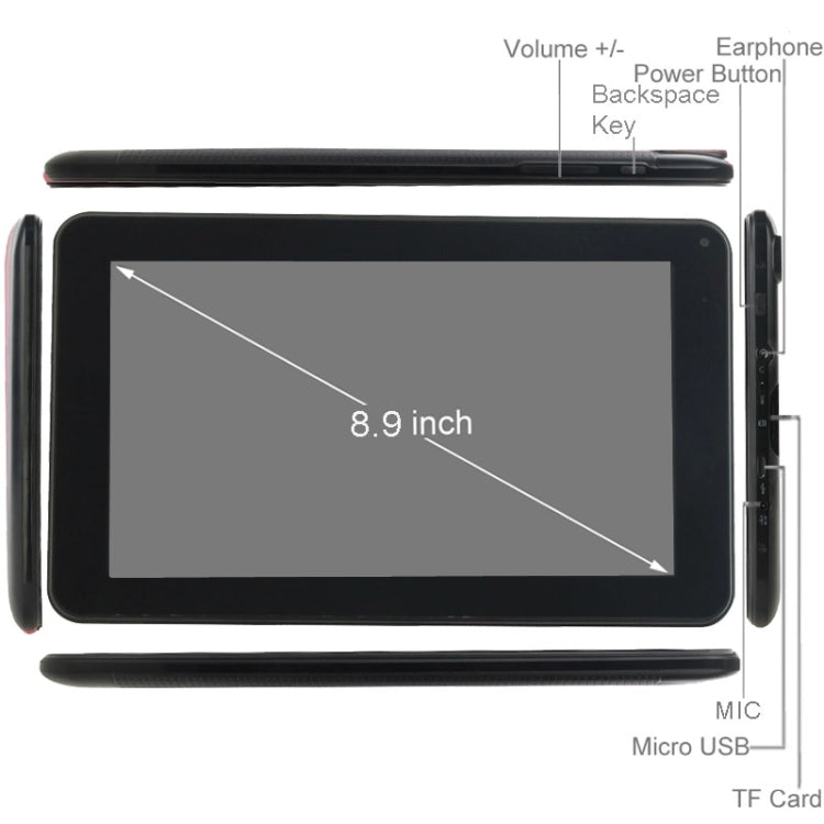 9.0 inch Tablet PC, 1GB+16GB, Android 4.0 AllWinner A33 Quad Core up to 1.2GHz, WiFi