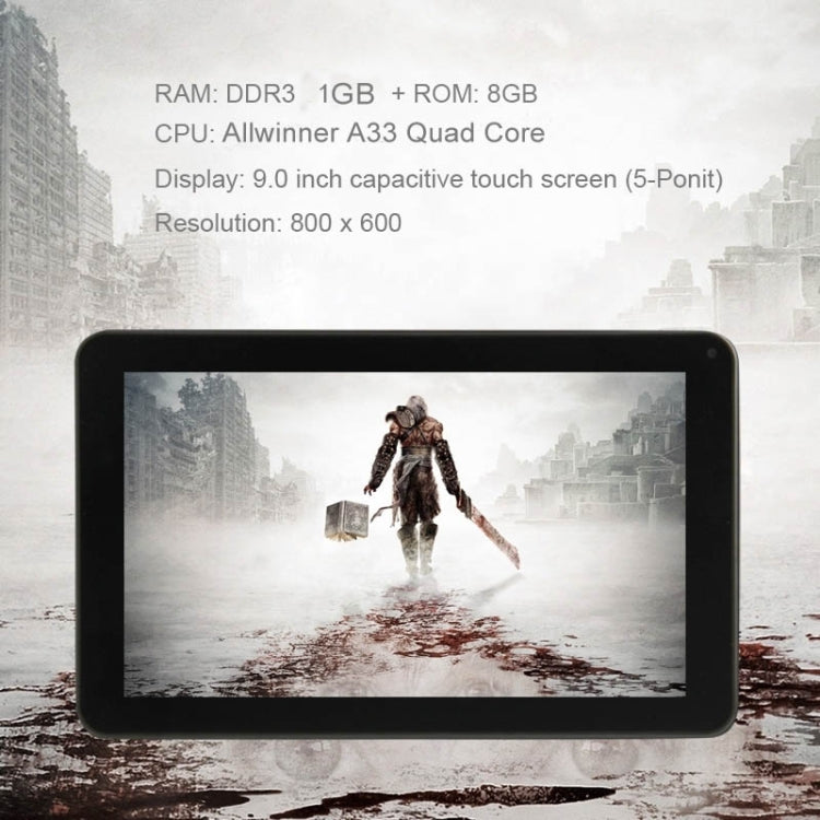 9.0 inch Tablet PC, 1GB+16GB, Android 4.0 AllWinner A33 Quad Core up to 1.2GHz, WiFi