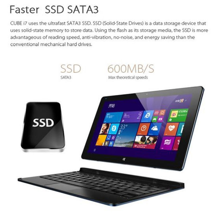 Cube i7 Tablet PC 128GB, Network: 4G, 11.6 inch Windows 10, Intel Core-M 5Y10C Dual-core, RAM: 4GB, Bluetooth V4.0, with Keyboard