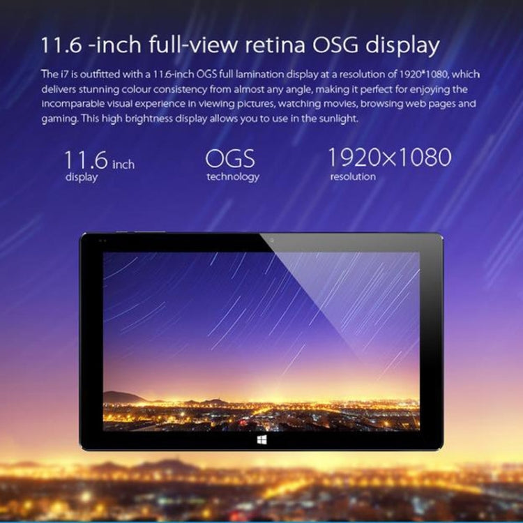 Cube i7 Tablet PC 128GB, Network: 4G, 11.6 inch Windows 10, Intel Core-M 5Y10C Dual-core, RAM: 4GB, Bluetooth V4.0, with Keyboard