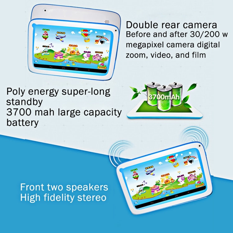 Kids Education Tablet, 7.0 inch, 512MB+8GB, Android 4.4 Allwinner A33 Quad Core, WiFi, Bluetooth