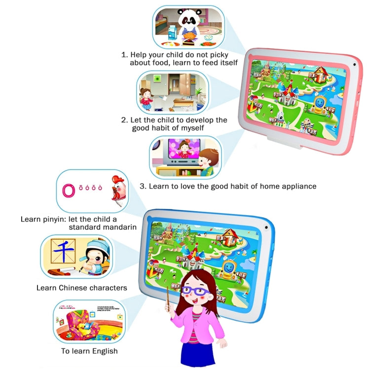 Kids Education Tablet, 7.0 inch, 512MB+8GB, Android 4.4 Allwinner A33 Quad Core, WiFi, Bluetooth
