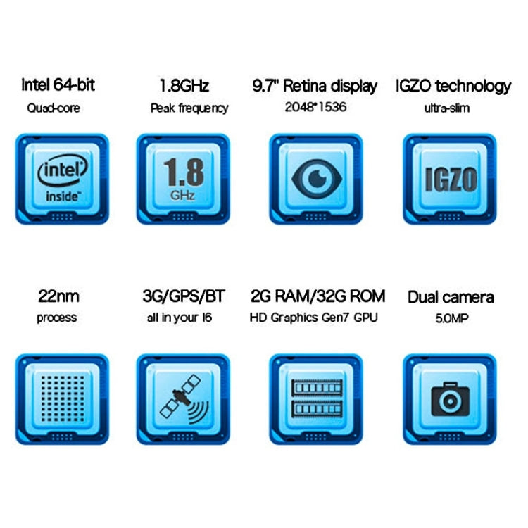 Cube I6 Dual OS, 2GB+32GB, 9.7 inch Windows 8.1 & Android 4.4.2 Intel Z3735F 64bit Quad-core 1.33-1.8GHz, 3G Phone Call, GPS