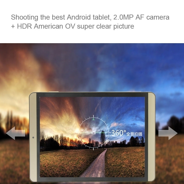 ONDA New V989 AIR Tablet PC 16GB, 9.7 inch Android 4.4.2, CPU: Allwinner A83 Octa Core ARM Cortex A7*8 2.0GHz, RAM: 2GB, CE FCC ROHS WEEE Certification(Gold)