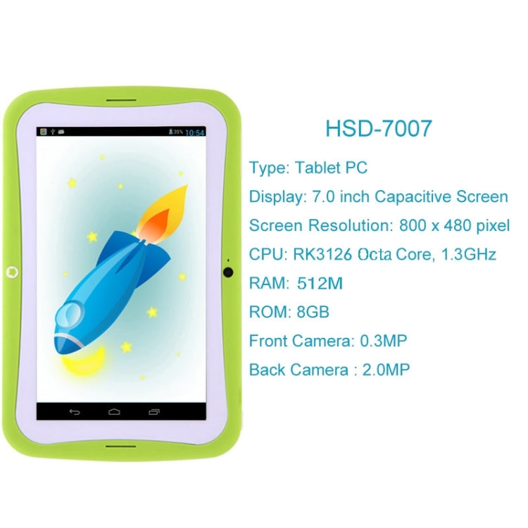 7.0 inch Android 4.2.2 Kids Education Tablet 8GB, Built-learning Software, CPU: Rockchip RK3126 Quad Core, 1.3GHz
