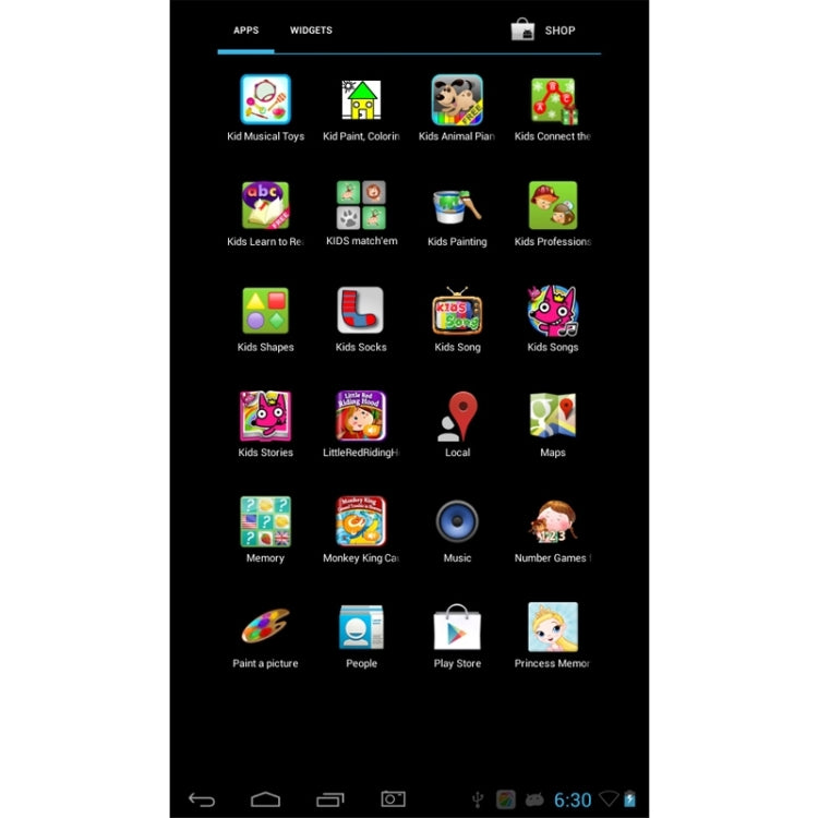 7.0 inch Android 4.2.2 Kids Education Tablet 8GB, Built-learning Software, CPU: Rockchip RK3126 Quad Core, 1.3GHz