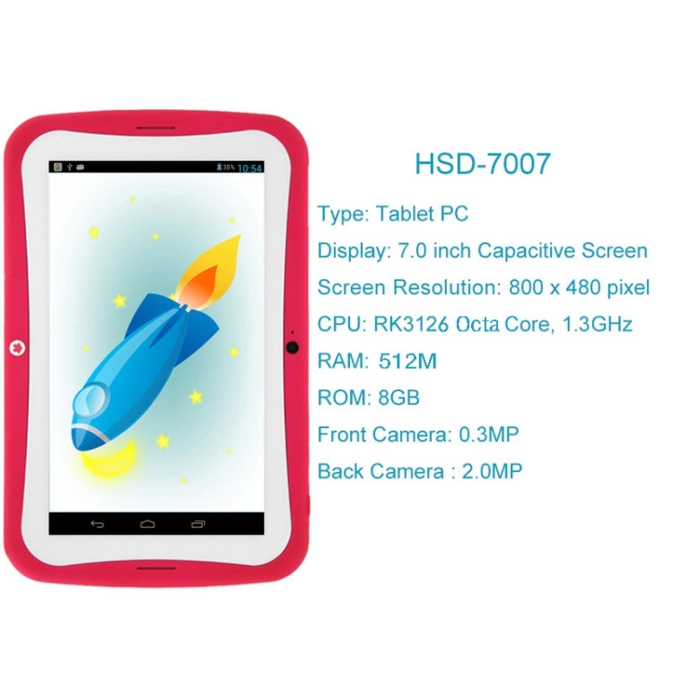7.0 inch Android 4.2.2 Kids Education Tablet 8GB, Built-learning Software, CPU: Rockchip RK3126 Quad Core, 1.3GHz