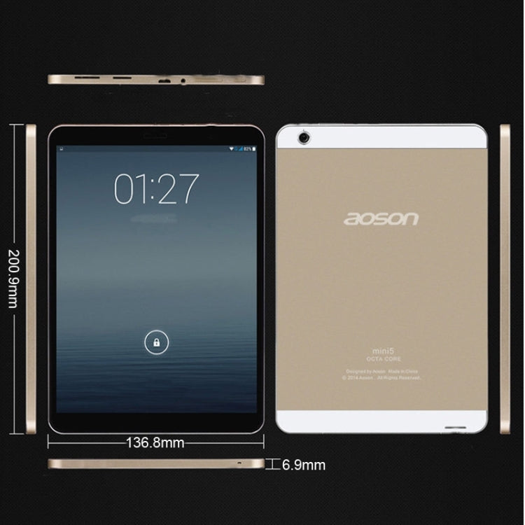 AOSON mini5 Tablet PC 16GB, 7.9 inch Android 4.4.2, MT6592 Octa Core 1.7GHz, RAM:2GB, WCDMA&GSM, 3G Phone, 13MP Camera