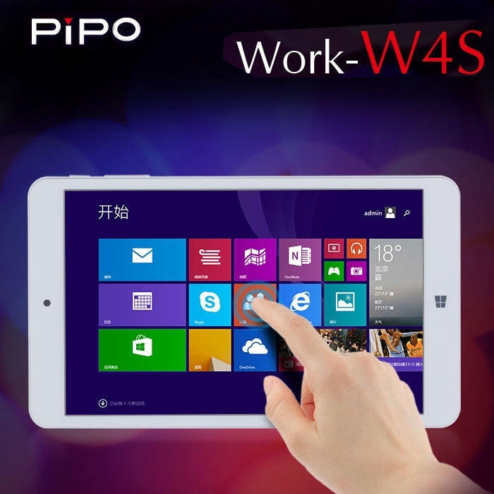 PiPo W4S Dual OS, 2GB+64GB, 8.0 inch Windows 8.1 & Android 4.4 Z3735F Quad Core, WiFi, BT, HDMI(Black)
