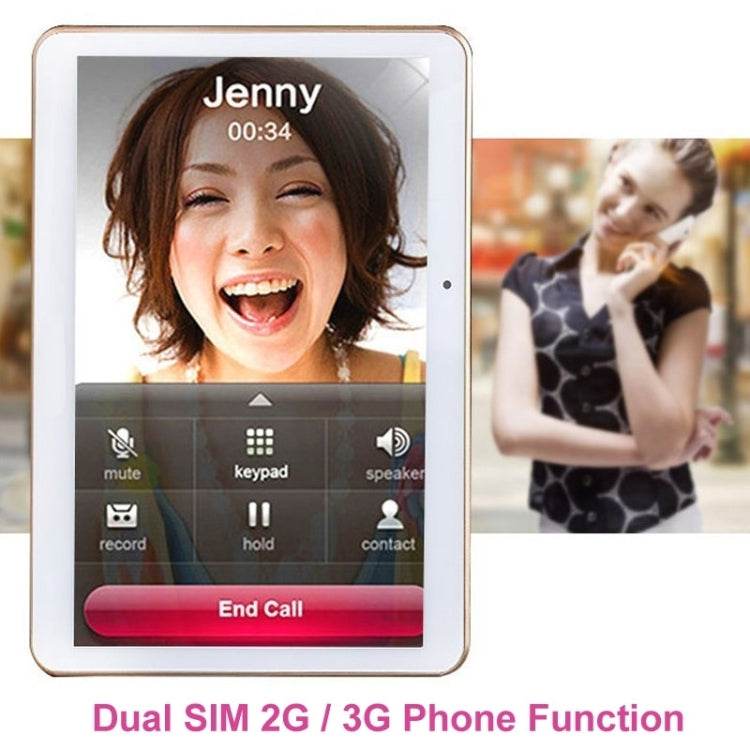 3G Phone Call Tablet PC, 10.1 inch, 1GB+16GB, Android 5.1 MTK6580 Quad Core, WCDMA, Dual SIM, GPS, OTG, WiFi, Bluetooth(White)